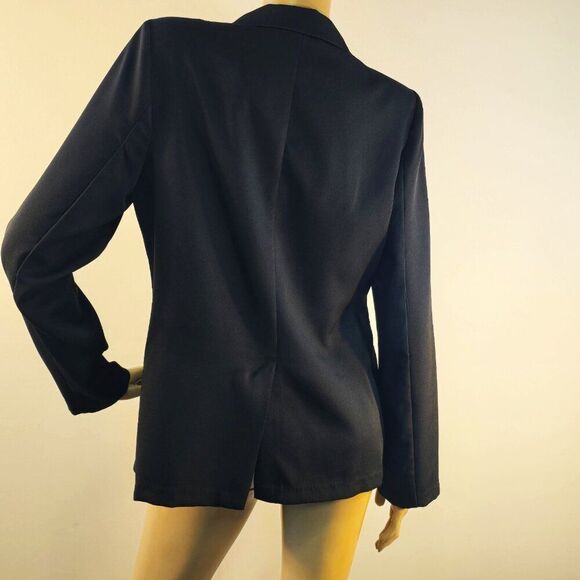 Lush Jacket Size Medium One Button Blazer Black Stretch Unlined Pockets - Picture 6 of 9